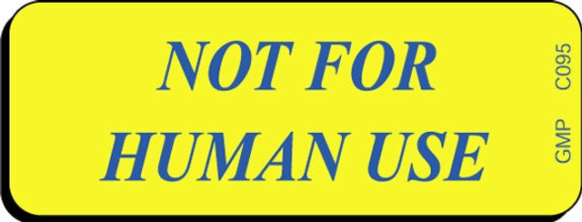 Not For Human Use Label